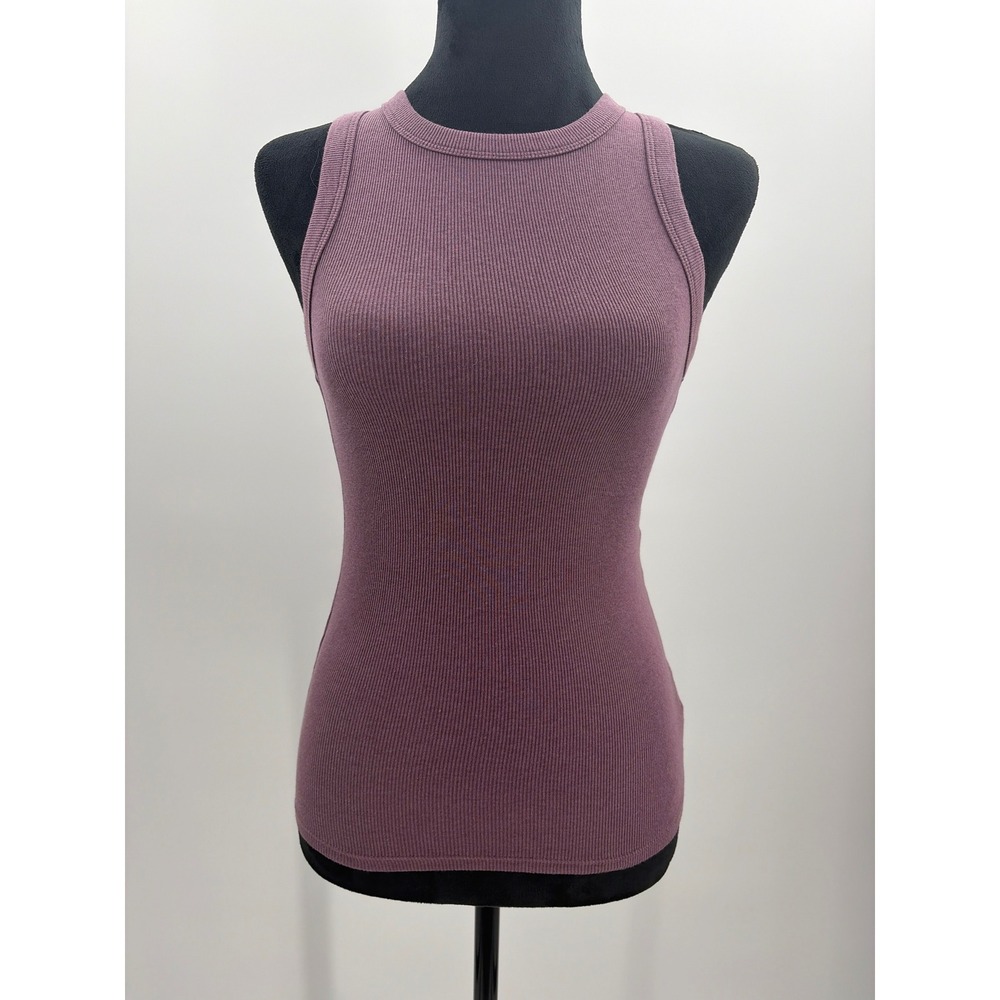 A‎ New Day Womens Ribbed Tank Top Mauve Purple Crew Neck Sleeveless XS RN17730